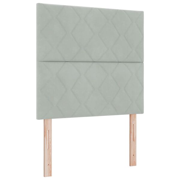 vidaXL LED Headboard with Headboard Light Grey 100 cm Faux Leather