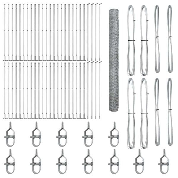 vidaXL Fence Post Silver 100 x 1.4 m (50 mm mesh) Steel