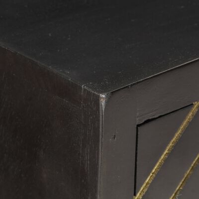 vidaXL Sideboard Black and Gold 60x30x75 cm Solid Mango Wood