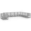 vidaXL 10 Piece Garden Lounge Set Grey Solid Wood Pine
