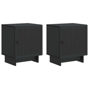 vidaXL Bedside Cabinet 2 pcs Black 43 x 34.5 x 50 cm Engineered Wood