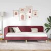 vidaXL Corner Bed Frame with Headboard Wine Red 90 x 200 cm Fabric
