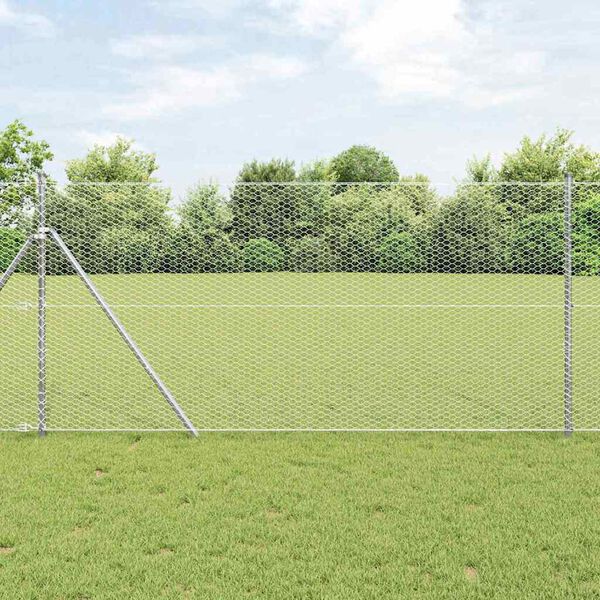 vidaXL Fence Post Silver 100 x 1.2 m (25 mm mesh) Steel