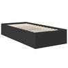 vidaXL Bed Frame with Headboard Black 100 x 200 cm Engineered Wood
