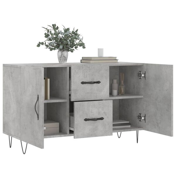 vidaXL Sideboard Concrete Grey 100x36x60 cm Engineered Wood