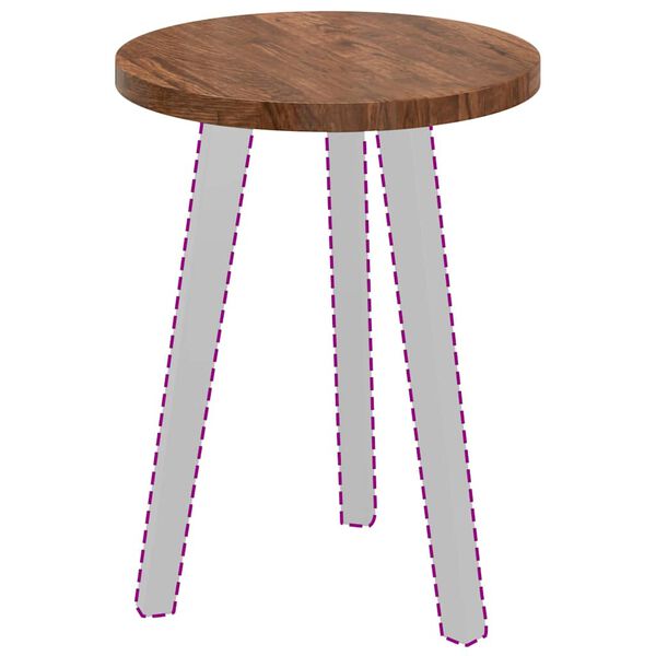 vidaXL Table Top Dark brown Ø 40 x 2.5 cm Solid oak wood