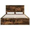 vidaXL Bed Frame with Drawer Smoked Oak 135 x 190 cm Engineer Wood