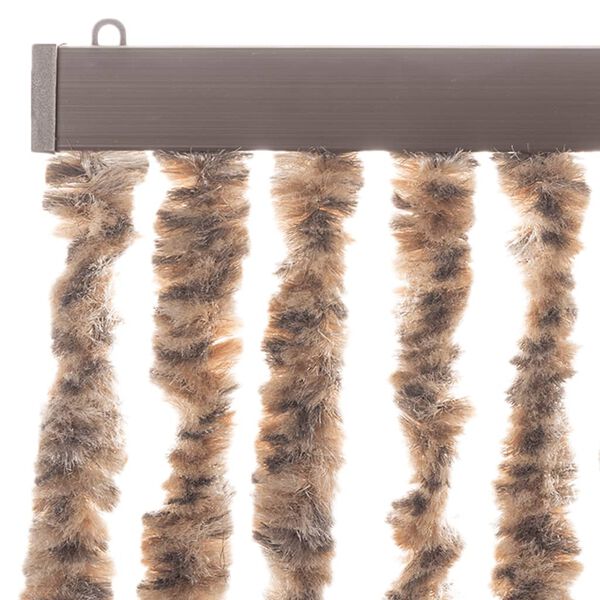 vidaXL Fly Curtain Beige and Dark Brown 90x220 cm Chenille