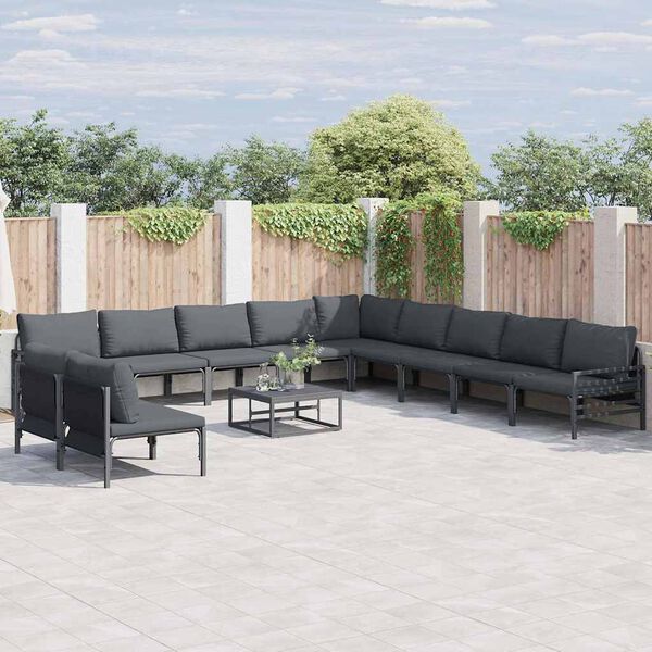vidaXL Garden Sofa Set Anthracite Steel