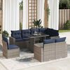 vidaXL 9 Piece Garden Sofa Set with Cushions Grey Poly Rattan Acacia