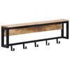 vidaXL Coat Rack 87x10x27 cm Solid Rough Wood Mango