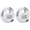 vidaXL Discus Locks with Keys 2 pcs Silver 7 x 2.3 x 7 cm