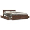 vidaXL Bed Frame with Headboard without Mattress Brown Oak 140x200 cm