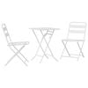 vidaXL Bistro Set Folding 3 pcs White Steel