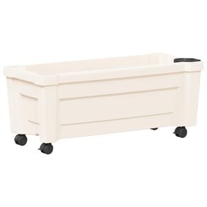 vidaXL Calypso Planter with Wheels PP White