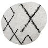 vidaXL Shaggy Rug PAMPLONA High Pile Modern Cream and Black &Oslash; 160 cm