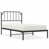 vidaXL Metal Bed Frame without Mattress with Headboard Black 100x200cm