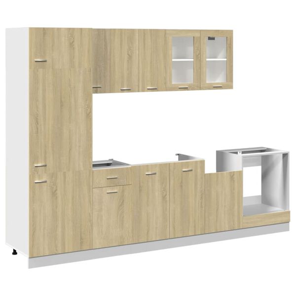 vidaXL 8 Piece Kitchen Cabinet Set Lyon Sonoma Oak Engineered Wood