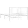 vidaXL Metal Bed Frame without Mattress with Headboard White 140x190cm