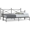vidaXL Daybed with Trundle without Mattress Black 90x190 cm Steel
