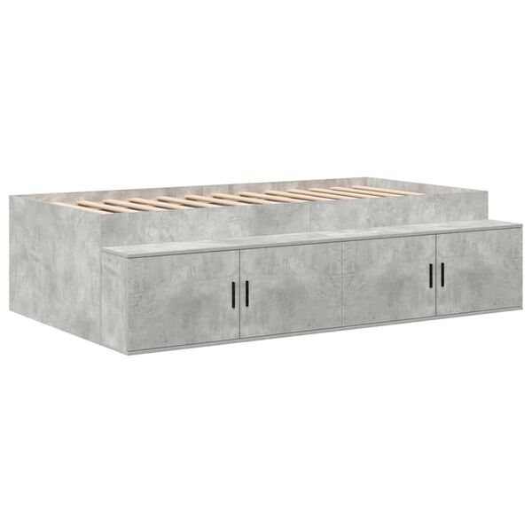 vidaXL Storage Bed Frame Concrete grey 80 x 200 cm Engineered wood