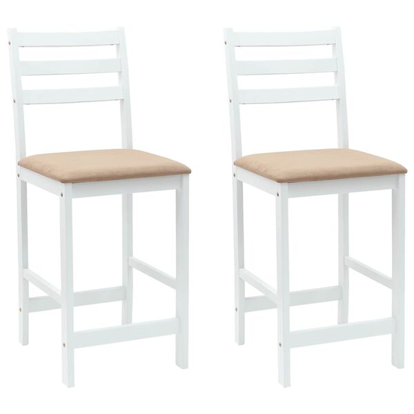 vidaXL Dining Chairs 2 pcs White 40 x 47.5 x 99.5 cm Solid Rubber Wood