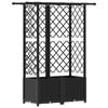 vidaXL Raised Bed with Trellis and Roof Black 124.5 x 40 x 138 cm PP