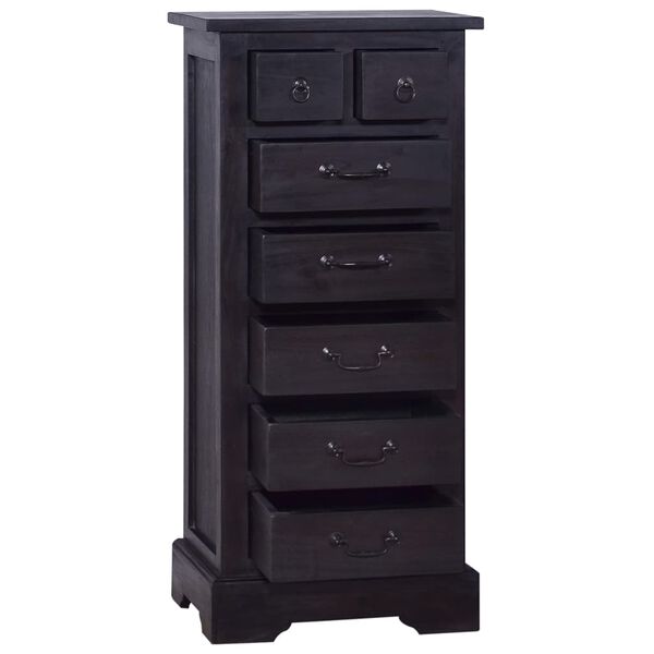 vidaXL Chest of Drawers Light Black 45x35x100 cm Solid Wood Mahogany