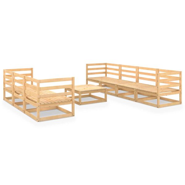 vidaXL 8 Piece Garden Lounge Set Solid Wood Pine