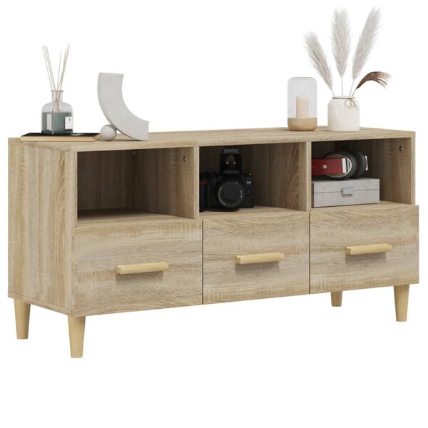vidaXL TV Cabinet Sonoma Oak 102x36x50 cm Engineered Wood