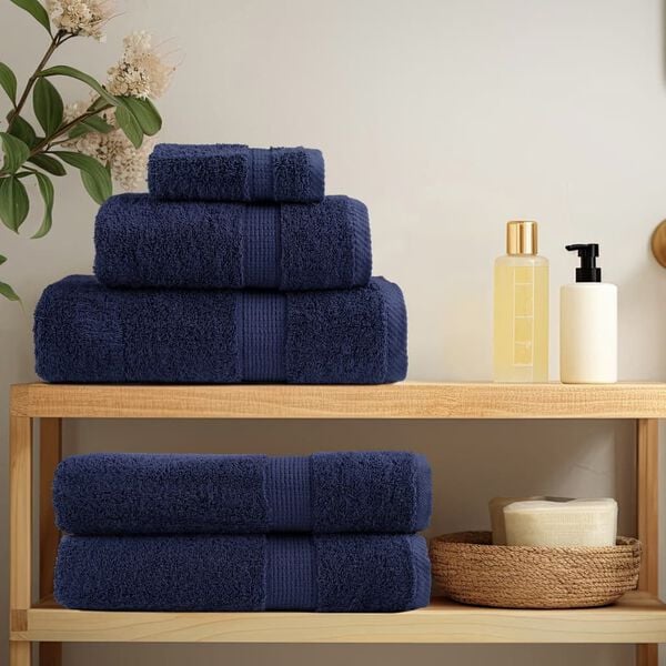 vidaXL Premium Wash Towels "SOLUND" 10 pcs Navy Blue 30x30 cm 600 gsm