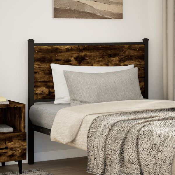 vidaXL Replace Headboard Smoked Oak 100 cm Engineered Wood and Steel