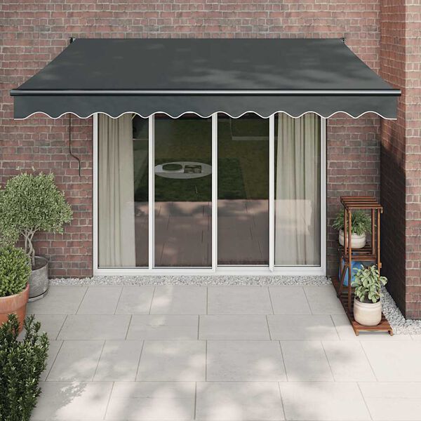 vidaXL Retractable Awning Anthracite 3.5x2.5 m Fabric and Aluminium