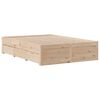 vidaXL Bed Frame without Mattress with Drawers 150x200 cm King Size Solid Wood Pine