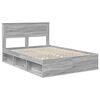 vidaXL Bed Frame with Storage Grey Sonoma 140 x 190 cm Solid Pine Wood