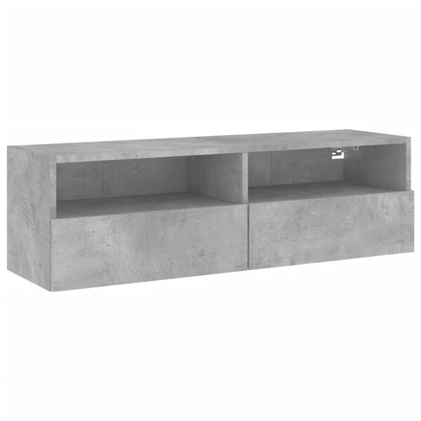 vidaXL TV Wall Cabinet Concrete Grey 100x30x30 cm Engineered Wood