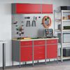 vidaXL Work Cabinet Set with Drawer with Storage Manual 8 pcs Red