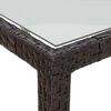 vidaXL Garden Table 90x90x75 cm Tempered Glass and Poly Rattan Brown