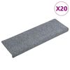 vidaXL Stair Mats Self-adhesive 20 pcs 65x21x4 cm Light Grey Rectangular Edge