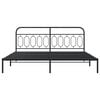 vidaXL Metal Bed Frame without Mattress with Headboard Black 200x200cm