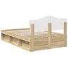 vidaXL Bed Frame Sonoma Oak 135 x 190 cm Solid Pine Wood