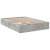 vidaXL Bed Frame with Drawers without Mattress Concrete Grey 140x200 cm