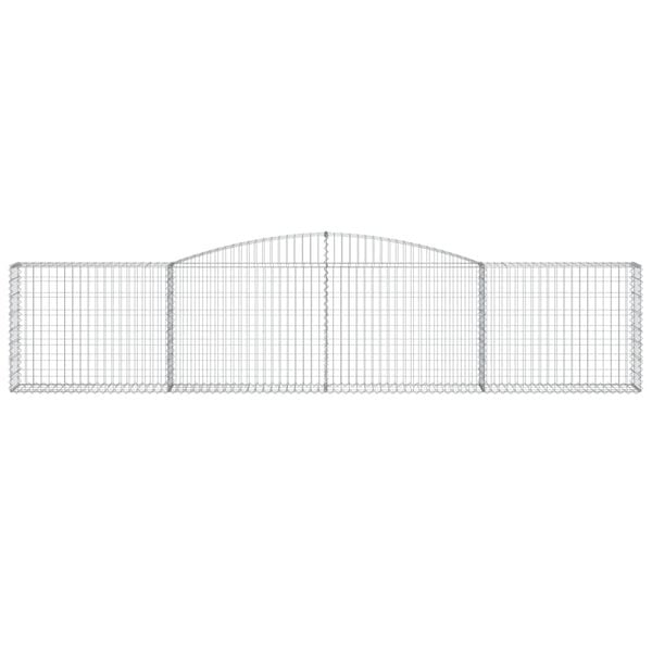 vidaXL Arched Gabion Baskets 4 pcs 400x30x80/100 cm Galvanised Iron
