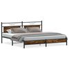 vidaXL Metal Bed Frame without Mattress Smoked Oak 193x201 cm
