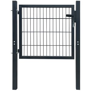 vidaXL Fence Gate Steel Anthracite 100x100 cm