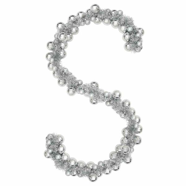 vidaXL Christmas Ball Garland Silver 186 cm Polystyrene