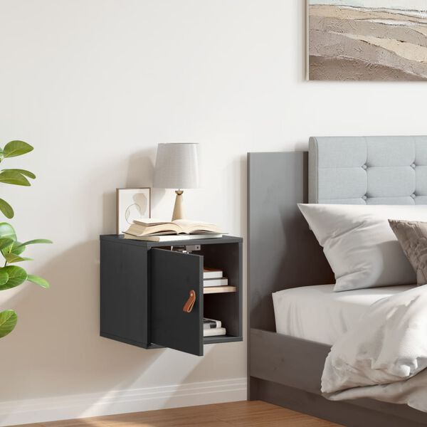 vidaXL Wall Cabinet Grey 31.5x30x30 cm Solid Wood Pine