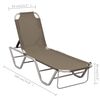 vidaXL Sun Lounger Aluminium and Textilene Taupe