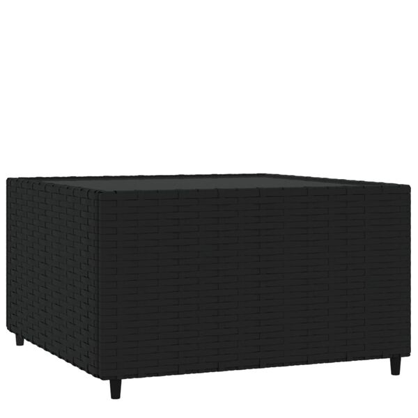 vidaXL Square Garden Coffee Table Black 50x50x30 cm Poly Rattan