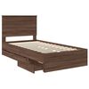 vidaXL Bed Frame with Drawer Brown Oak 100 x 200 cm Engineer Wood